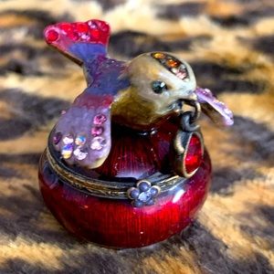 Jay Strongwater mini songbird trinket box